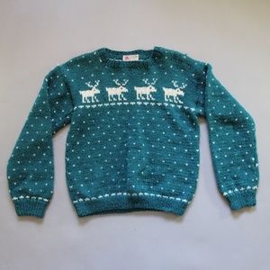 Handmade Wool Reindeer Sweater